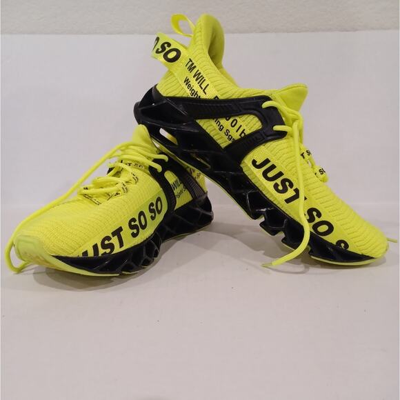 Cokafil Mens Running Yellow Shoes Size 42 - Picture 5 of 6